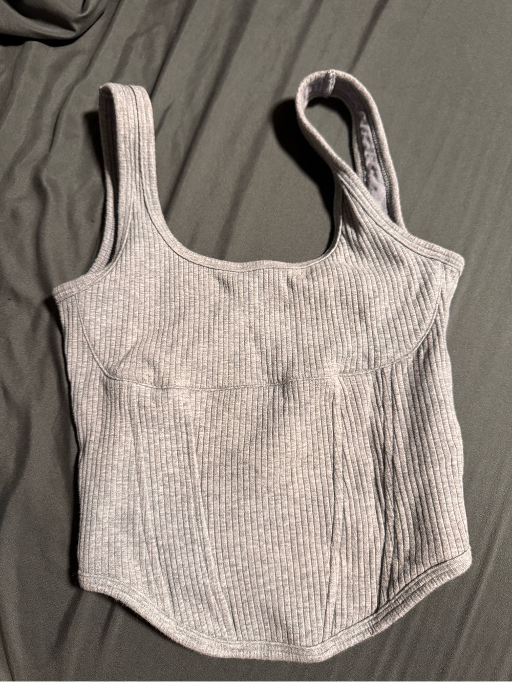 PINK Victoria's Secret Ribbed Tank Top - Light Gray